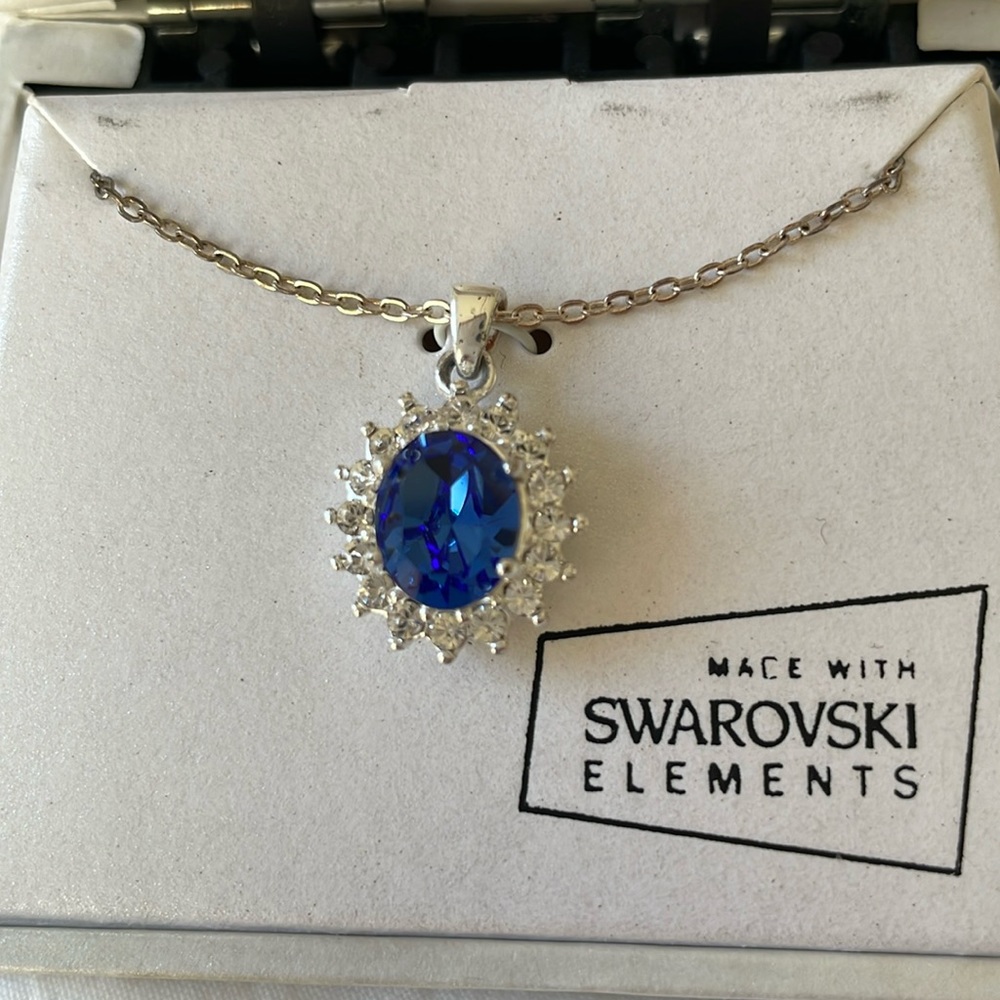 Silver Plated Necklace purple stone
